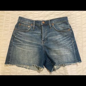 Madewell high wasted jean shorts, size 30